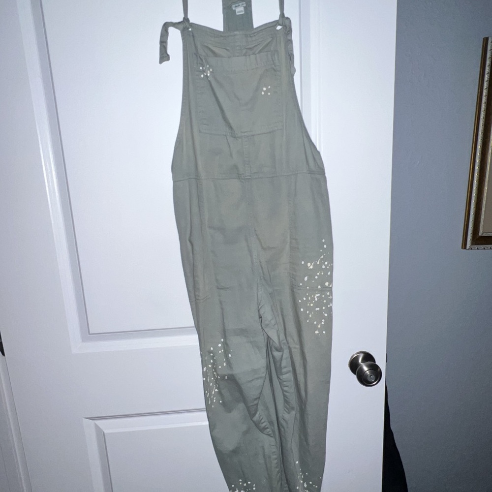 Aerie Olive Jumpsuit with White Accents